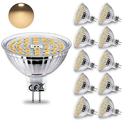 Immagine di HiBay Lampadina LED GU5.3 MR16 12V,4W Equivalente a 35W Alogena,400LM Luce Bianco Calda 3000K,220V,Lampadine Faretto per Plafoniera,LED Spot Lampada Sostituiscono,Non Dimmerabile Set di 10