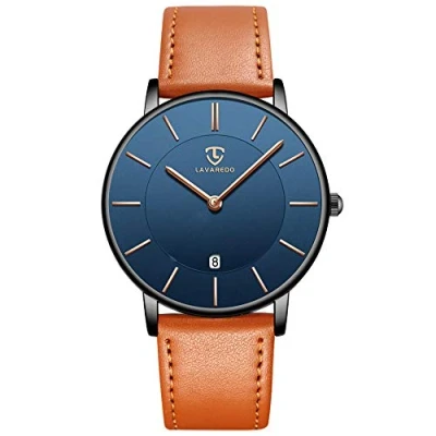 Immagine di BEN NEVIS Orologio Uomo,Orologio al Quarzo da Uomo e Donna,Quadrante Ultra Sottile Minimalista,Display Della Data,Cinturino in Pelle,Orologio Classico Minimalista, Regalo
