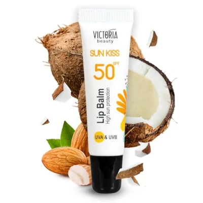Immagine di Victoria Beauty balsamo per labbra SPF 50, protezione solare labbra, con UVA e UVB, ad alto spettro, formula impermeabile, 10 ml