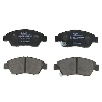 Immagine di DELPHI LP809 Kit pastiglie freno con segnalatore acustico usura senza lamierino anticigolío accessori HONDA: CRX 3, CIVIC 6 Hatchback
