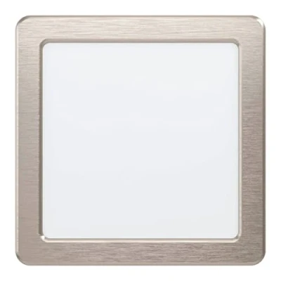 Immagine di EGLO faretto da incasso LED Fueva 5, L x P 16,6 cm, in acciaio e superficie luminosa plastica, apparecchio nichel opaco, bianco, piatto, profondità di montaggio ridotta 26 mm, bianco caldo