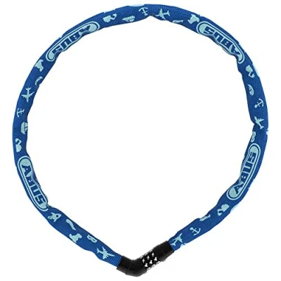 Immagine di ABUS Steel O Chain 4804C Lucchetto a catena con simboli combinazione per bici da bambino Livello di sicurezza 3 75 cm Blu