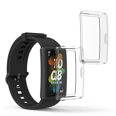 Immagine di kwmobile Set 2x Custodia Smartwatch Compatibile con HONOR Band 7 / 6 Huawei Cover Case Silicone Protezione Orologio Fitness trasparente