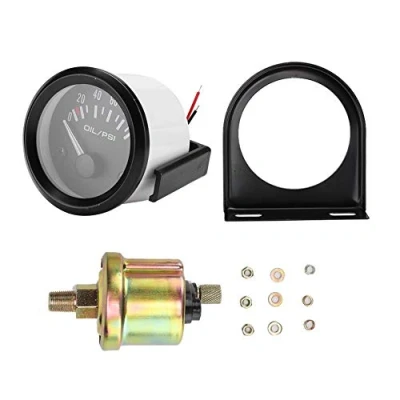 Immagine di Indicatore di Pressione dell&#039;olio per automobili,Pressione Olio Motore,Indicatore Olio, 52Mm / 2In 12V Manometro Elettromagnetico Auto Universale Modificato Automa