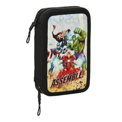 Immagine di Safta AVENGERS FOREVER Astuccio per scuola bambini, con 28 oggetti inclusi, ideale bambini dai 5 ai 14 anni, comodo e versatile, qualità resistenza, 12,5 x 4 19,5 cm, multicolore,
