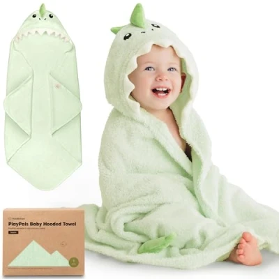 Immagine di asciugamano con cappuccio biologico bambino per ragazze, Ragazzi Morbido, Assorbente, 100% Cotone neonati cappuccio, Grande (Draco)