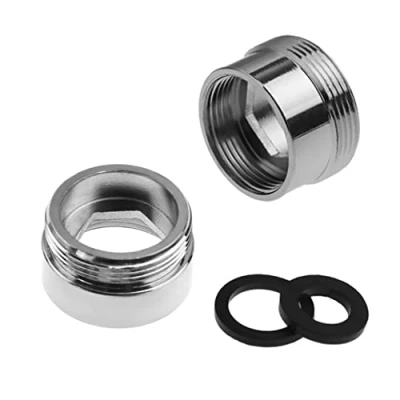 Immagine di HATOOLHA Set di 2 adattatori per filtro dell&#039;acqua rubinetto in ottone (femmina 26 mm a maschio 22 mm) color argento. 8151 8153 GB