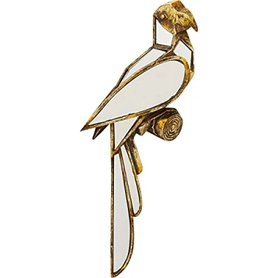 Immagine di Kare Design Decorazione Da Parete Parrot Mirror, Oro/ A Specchio, Pappagallo, Riflessi Di Luce