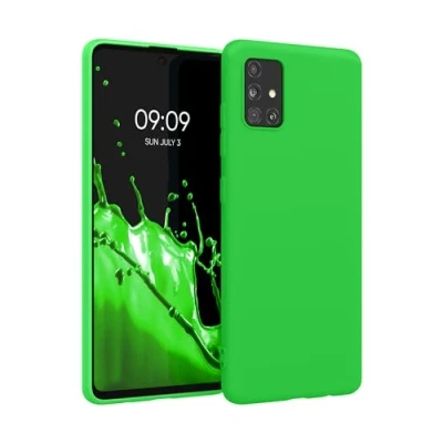 Immagine di kwmobile Custodia Compatibile con Samsung Galaxy A51 Cover Back Case per Smartphone in Silicone TPU Protezione Gommata verde fluorescente