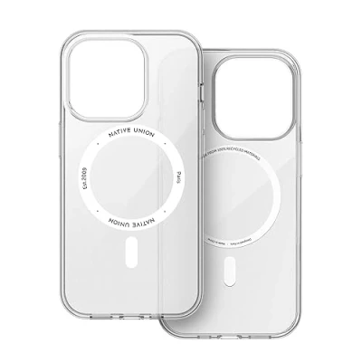 Immagine di Native Union (Re Clear Case Custodia trasparente anti ingiallimento Compatibile con MagSafe Materiali riciclati Protezione antigraffio di grado militare per iPhone 14 Pro