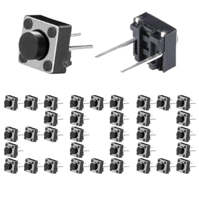 Immagine di 200 interruttori Tact Button 6 x 5 mm PCB Momentary Tactile Push Switch SPST Miniature/Mini/Micro/Small (2 pin)