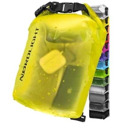 Immagine di Dry Bag E Borsa Impermeabile (2L, Giallo) Con Chiusura A Rullo Tracolla Per Nuoto, Spiaggia, Canoa, Stand Up Paddling, Immersioni