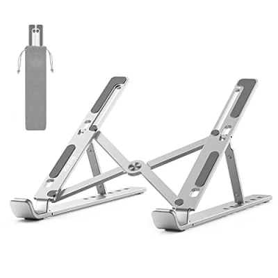 Immagine di BoYata Supporto per Laptop, Portatile scrivania a 6 Livelli di Altezza Regolabile, Alzata Pieghevole in Alluminio, MacBook Air/PRO, la Maggior Parte dei Laptop da 10 15,6&quot;