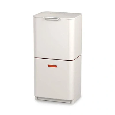 Immagine di Joseph Totem Max Pattumiera da Cucina con coperchio e filtro anti odore, Bidone per Raccolta Differenziata, Sistema di separazione 3 scomparti, 60 Litri, Colore Pietra