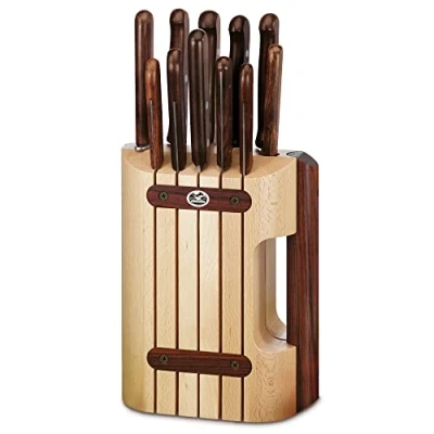 Immagine di Victorinox Ceppo portacoltelli con contenuto, 11 pezzi, incl. coltelli da cucina, custodia coltelli, in legno, marrone