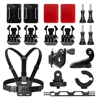Immagine di AKASO Kit Accessori da Sci per Action Cam Compatibile con EK7000/EK7000 Pro/Brave 4/Brave 4 Pro/Brave7 LE/Brave 7/Brave 8/V50X/V50 Pro/V50 Elite/GoPro/DJI/Apexcam e di Altri Marchi