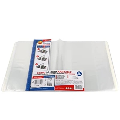Immagine di Confezione Da 10 Copertine Trasparenti per libri Scolastic 30x55cm, Set Quaderni Autoadesive Regolabili