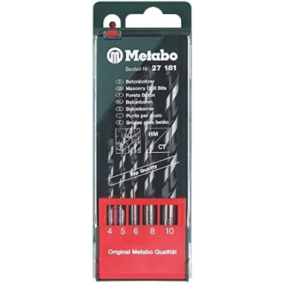 Immagine di Metabo 627181000 Kit punte per calcestruzzo 5 parti 4 mm, 6 8 10 mm pz.