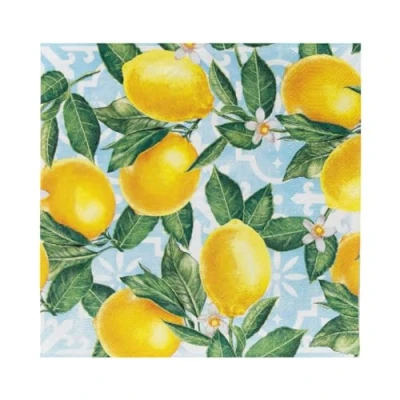 Immagine di Talking Tables 20 tovaglioli di carta color limone, confezione da pezzi, stoviglie usa e getta a tema vivaci per riunioni memorabili, feste estive, addio al nubilato, brunch, giallo brillante