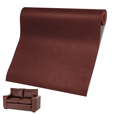 Immagine di Patch Pelle Adesiva, 60 x 137cm Adesiva per Riparazioni, di Riparazione in Pelle, Ecopelle Pellicola Autoadesiva PU Divani (Marrone)