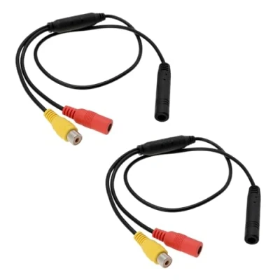Immagine di OTOTEC 2 Pezzi Cavo Adattatore Per Telecamera Posteriore 4 Pin Maschio A CVBS RCA Femmina Lunghezza Cablaggio Video 55,5 Cm Segnale