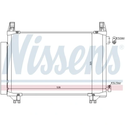 Immagine di NISSENS 940270 Condensatore con essiccatore Alluminio 528 R 134a TOYOTA: Yaris III Hatchback