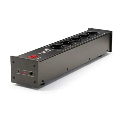 Immagine di Dynavox Filtro di rete HiFi X2000 Multipresa a 5 slot con spia LED per la corretta fase e funzione master slave, nero