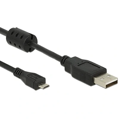 Immagine di Delock Cavo USB 2.0 Spina A, Micro B 1.00 m Nero con nucleo in ferrite 84901