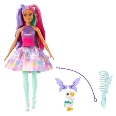 Immagine di Barbie Un Tocco di Magia The Glyph, Bambola con Outfit Fantasy e Accessori per Lo Styling, Cucciolo guinzaglio Inclusi, Giocattolo Bambini, 3+ Anni, JCW50