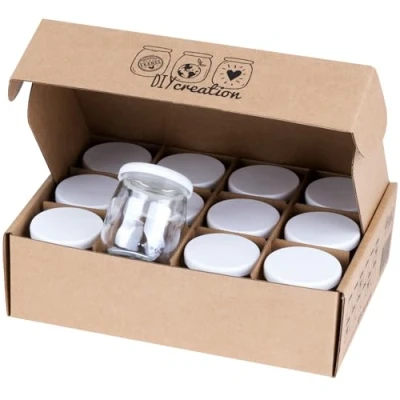 Immagine di DIY Creation 12 Vasetti in Vetro per Yogurt con Coperchi ermetici Yogurtiera Robot (Bimby, Magimix,ecc.) piccoli neonati fabbricazione francese 125 g/143 ml