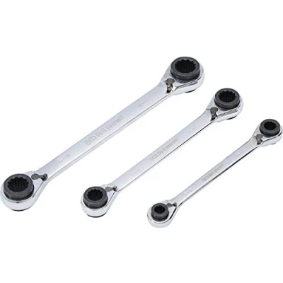 Immagine di BGS Diy 6837 Set di chiavi ad anello a cricchetto 4 in 1 SW 8 x 9 18 19 mm