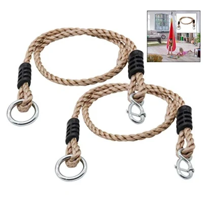 Immagine di LHKJ 2 pezzi Altalena Regolabile Corda,Tree Swing Corda per Swing,Amaca e Sedia da Yoga