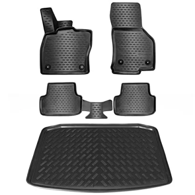 Immagine di ELMASLINE Set di tappetini in gomma 3D e vasca per bagagliaio VW TIGUAN ALLSPACE 7 posti accessori