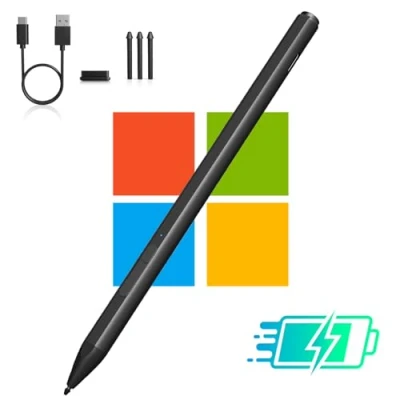 Immagine di Penna Stilo per Microsoft Surface Pro 11/9/8/7/6/5/4/3, Go 3/2/1, Laptop/Studio/Book 4/3/2/1, Magnetica Digitale Pen con 4096 Pressione Inclinazione, Rifiuto del Palmo