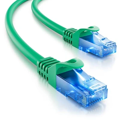 Immagine di deleyCON 20m CAT.6 Ethernet Gigabit Cavo di Rete LAN RJ45 Patch CAT6 Compatibile CAT.5 CAT.5e CAT.6a Cat.7 Verde