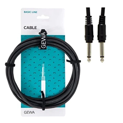 Immagine di Cavo patch GEWA Basic Line 0,1 m, nero, jack mono da 6,3 mm mm, 190300