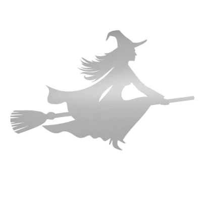 Immagine di adesivi strega su scopa I 15 cm argento per auto, camion, moto, scooter, veicoli, computer portatili, adesivi, streghe kfz_521