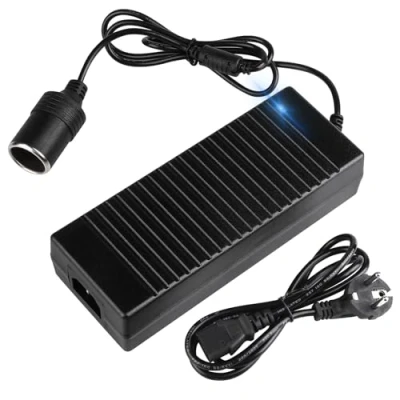 Immagine di Adattatore di alimentazione da auto, 220 V a 12 15 A, trasformatore corrente, alimentatore rete, inverter accendisigari per frigoriferi frigoriferi, riempitivo pneumatici