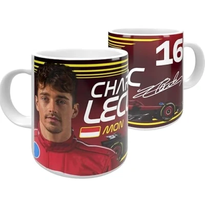 Immagine di Partisan Charles Leclerc F1 Tazza in ceramica, 325 ml, colore: Rosso/Giallo