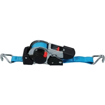 Immagine di Connex Cinghia di ancoraggio Unico pezzo 3,5 m x 25 mm Portata massima 600 kg Avvolgimento automatico Con cricchetto e gancio a punta in poliestere/cinghia tensione/sicurezza del