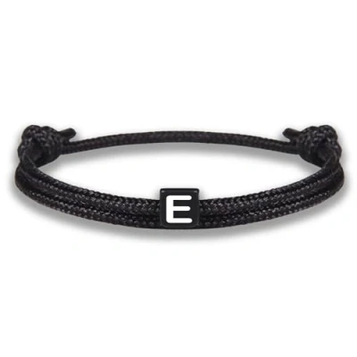 Immagine di GD GOOD.designs Bracciale in corda con lettere dell&#039;amicizia nero regolabile dimensioni 14cm 24cm Iniziale E