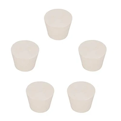 Immagine di stonylab Tappi in Gomma Solida, 5 Pezzi 8# 32mm x 43mm 31mm Sigillo da Laboratorio Affusolati Bianco, Adatto a Tutti i Matraccio stonylab/Labasics Erlenmeyer