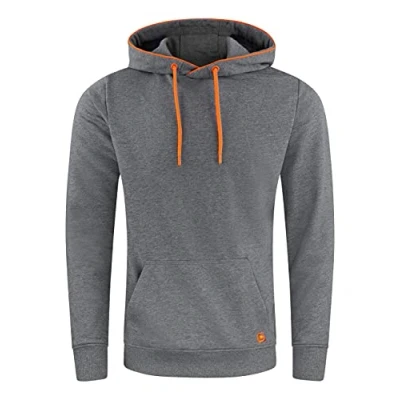 Immagine di riverso RIVSandro Felpa con cappuccio da uomo e tasche a marsupio, vestibilità normale, tinta unita, cotone, nero, grigio, blu, rosso, verde, beige, marrone, S, M, L, XL, 2XL, 3XL, 4XL,