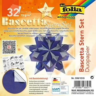 Immagine di Folia Bringmann, Set per Stella Fai da Te Bascetta, di Colore Blu, codice Articolo 836/3030, Blu/Argento, 15 x cm