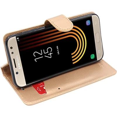 Immagine di ebestStar Cover Compatibile con Samsung J5 2017 Galaxy SM J530F Custodia Portafoglio Pelle PU Protezione Libro Flip, Dorato [Apparecchio: 146.2 x 71.3 7.9mm, 5.2&#039;&#039;]