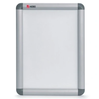 Immagine di Nobo Quadro per Poster da Montare a Parete con Cornice Scatto, Finiture in Alluminio, Copertura Protettiva Antiriflesso, Fissaggi Inclusi, Formato A2, 476 mm x 104 650 Argento