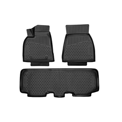 Immagine di Element tappetini in gomma 3D premium su misura adatti per Tesla Model Y, Mk1 (I), 2020 &gt;, 3 pezzi.