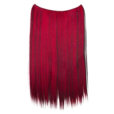Immagine di CAISHA 50cm 1 Trama Extension Con Elastico Per Capelli Parrucchino Liscio Resistente Al Calore Riflessi Rosso Marrone Scuro E125