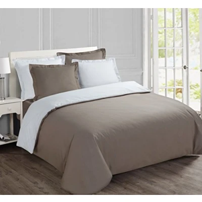 Immagine di Vision Parure da letto 100% cotone, con 1 copripiumine 240 x 260 cm + 2 federe 65 cm, colore: tortora e bianco