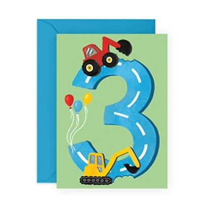Immagine di Central 23,Biglietto di auguri per il terzo compleanno i ragazzi,3 anni,Biglietto trattori,Divertente biglietto bambini,figlio, nipote, bambino,by 23